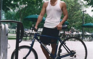 Andrew Li and his bike
