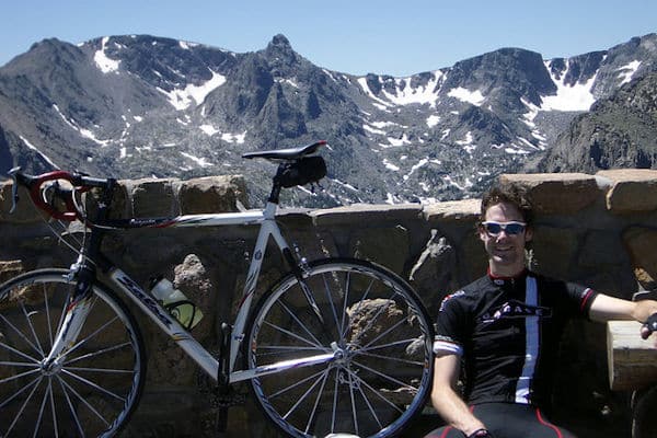 Christian Kittelson and his white bike
