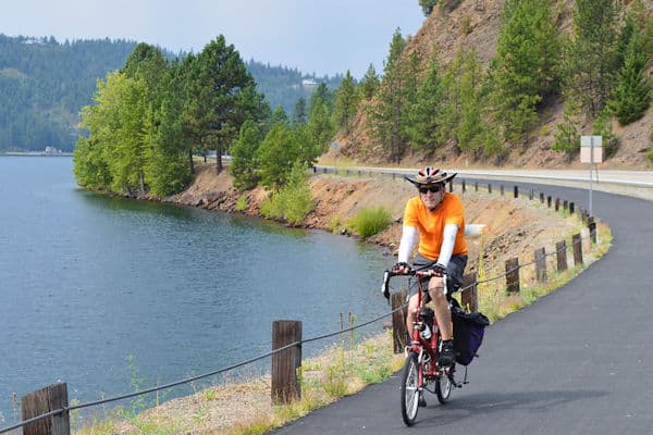 bruce wright riding next to water