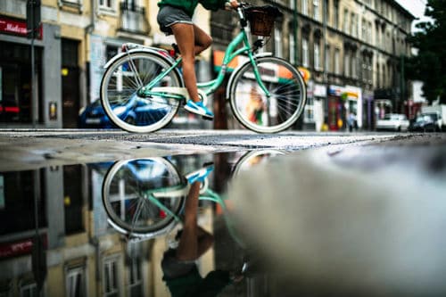 biking in the city