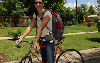 Hannah Decker and her bike