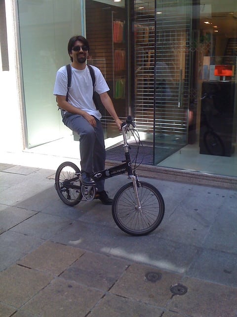 Victor Domingos commuting by bike