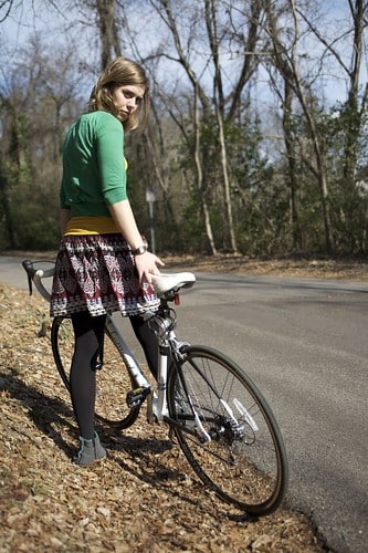 anna with her bicycle