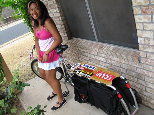 Marsha with her bike