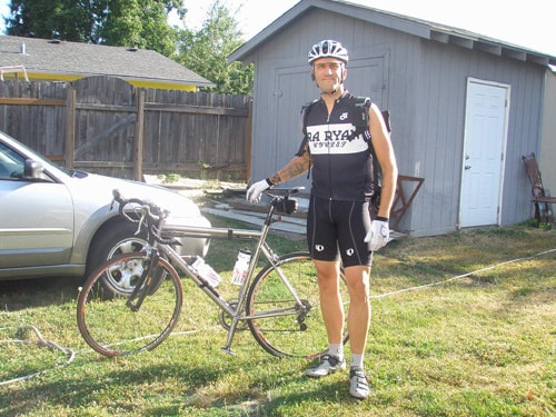 Rick Martin with his bicycle